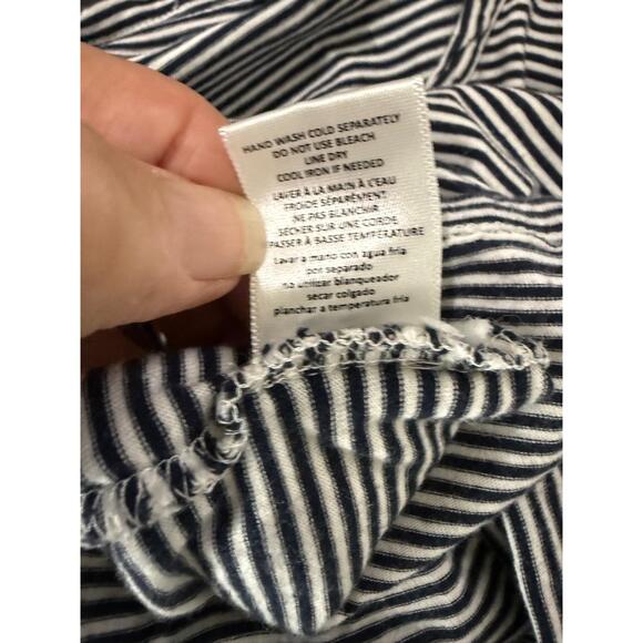 Bobeau Small Blue Striped Short Sleeve Knee Length‎ Cotton Casual Dress - Picture 9 of 9